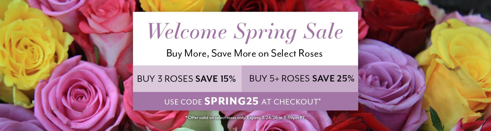 Welcome Spring Sale! The More Roses You Plant, The More You Save with code SPRING25