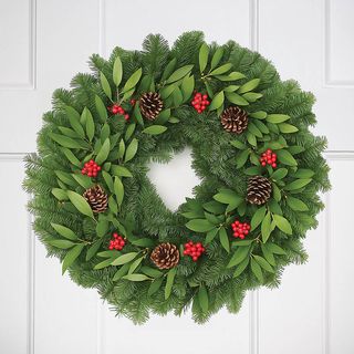 Holly Berry Fresh Evergreen Wreath