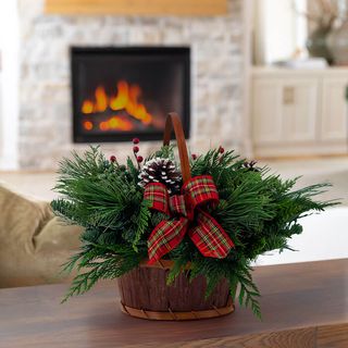 Home for the Holidays Fresh Evergreen Centerpiece