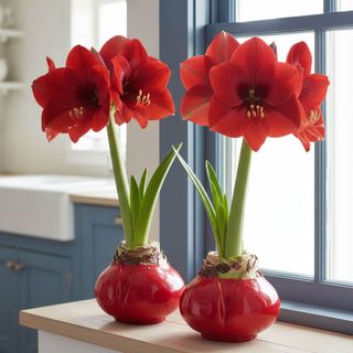 Naturally Not Quite Perfect Waxed Amaryllis Duo