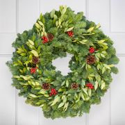 Holly Berry Fresh Evergreen Wreath Alternate Image 2
