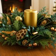 Golden Memories Fresh Magnolia Centerpiece Alternate Image 1