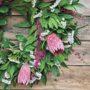 Fresh Ruscus, Bay Leaf and Pink Misty Wreath Alternate Image 1