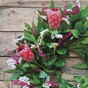 Fresh Ruscus, Bay Leaf and Pink Misty Wreath Alternate Image 3