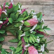 Fresh Ruscus, Bay Leaf and Pink Misty Wreath Alternate Image 4