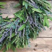 Fresh Bay Leaf, Rosemary and Dried Lavender Wreath Alternate Image 1