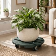 Wagner&reg; 11.4-Inch Round Plant Caddy - Sage Green Alternate Image 2