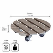 Wagner&reg;11.4-Inch Round Plant Caddy - Taupe Brown Alternate Image 1