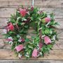 Fresh Ruscus, Bay Leaf and Pink Misty Wreath