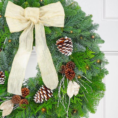 Winter Shimmer Wreath with Lights Image