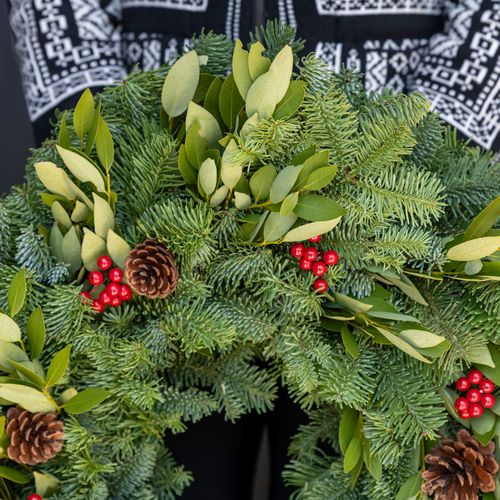 Holly Berry Fresh Evergreen Wreath Image
