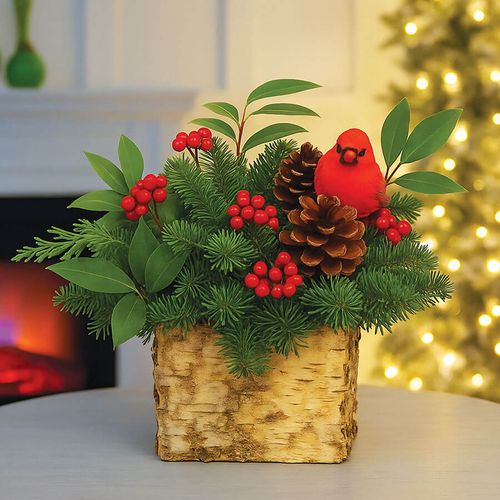 Cardinal Wishes Christmas Centerpiece Image