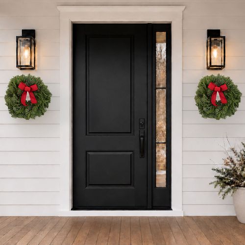 Perfect Pair Fresh Evergreen Wreaths Image