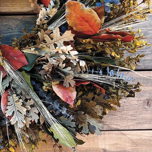 Golden Embers Preserved Floral Wreath Image