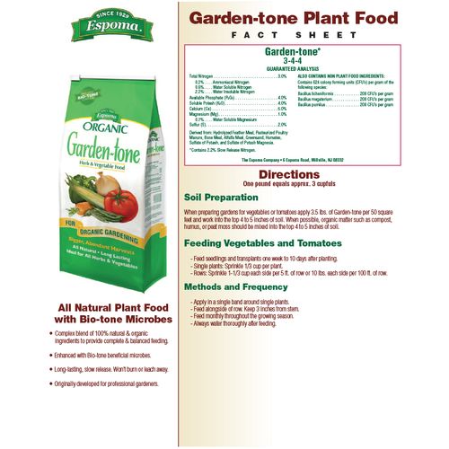 Espoma Organic&reg; Garden-tone&reg; Herb & Vegetable Food Image