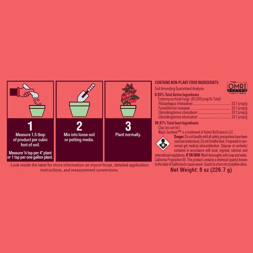 Magic Gardener&reg; Mycorrhizae for Fruit, Flower & Vegetable Organic Beneficial Fungi 8 oz Image