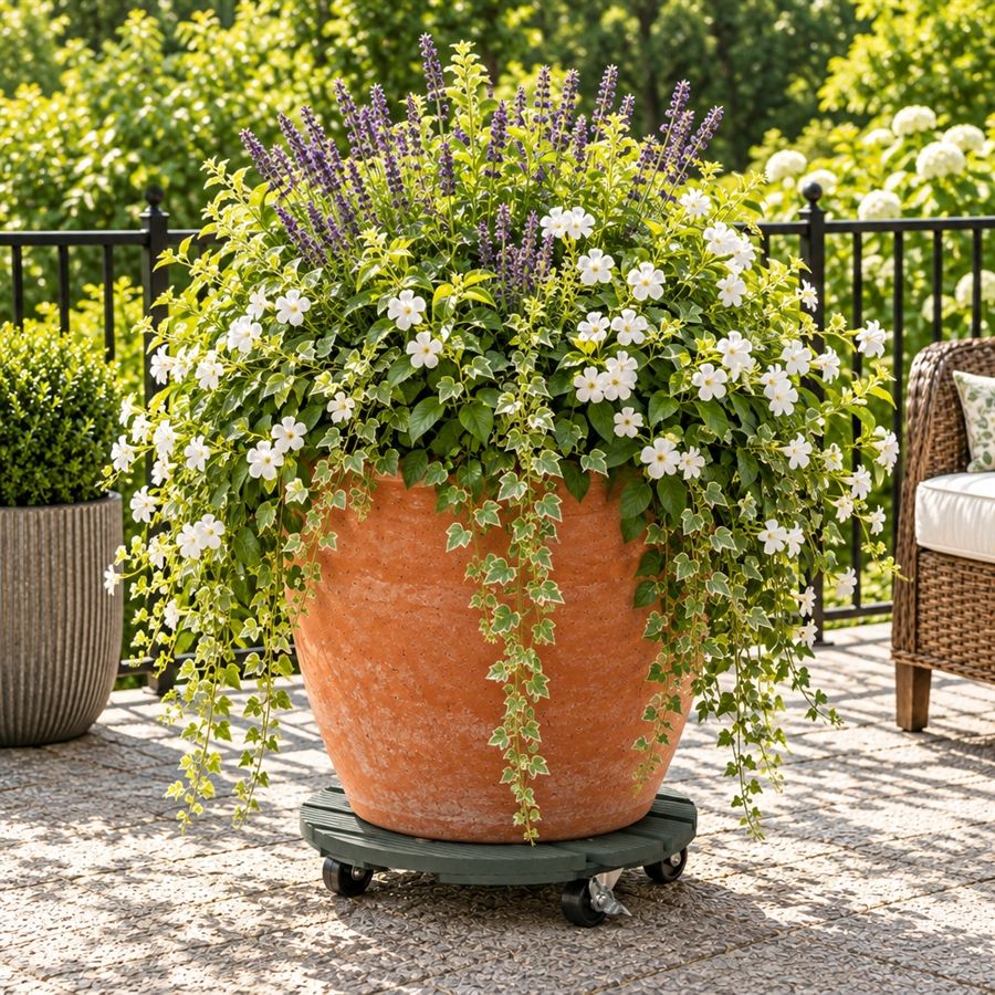 Wagner&reg; 11.4-Inch Round Plant Caddy - Sage Green Image