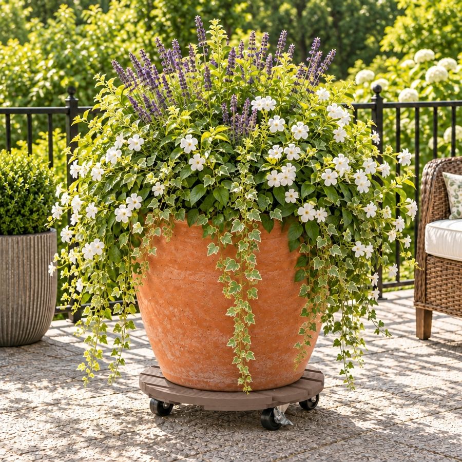 Wagner&reg;11.4-Inch Round Plant Caddy - Taupe Brown Image